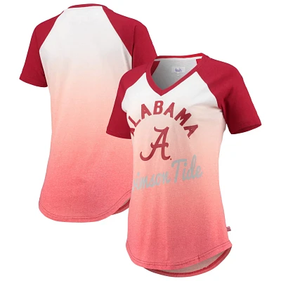 Touch /Crimson Alabama Crimson Tide Shortstop Ombre Raglan Tri-Blend V-Neck T-Shirt