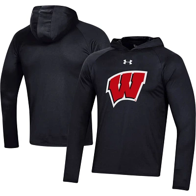 Under Armour Wisconsin Badgers School Logo Raglan Long Sleeve Hoodie Performance T-Shirt