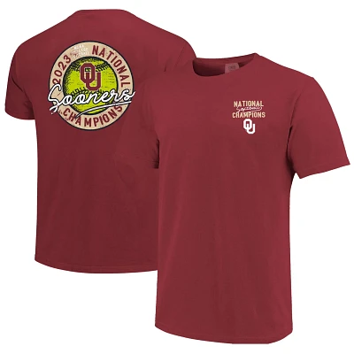 Unisex Comfort Colors Oklahoma Sooners 2023 NCAA Softball Women's College World Series Champions Stamps T-Shirt                 