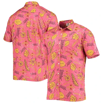 Wes  Willy Iowa State Cyclones Vintage Floral Button-Up Shirt