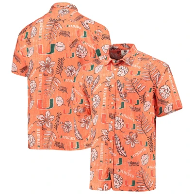 Wes  Willy Miami Hurricanes Vintage Floral Button-Up Shirt