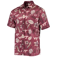 Wes  Willy Virginia Tech Hokies Vintage Floral Button-Up Shirt                                                                  