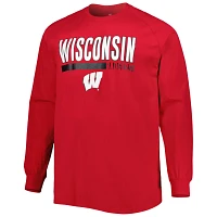 Wisconsin Badgers Big  Tall Two-Hit Long Sleeve T-Shirt