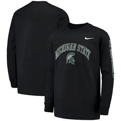 Youth Nike Michigan State Spartans Arch  Logo 2-Hit Long Sleeve T-Shirt