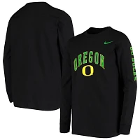 Youth Nike Oregon Ducks Arch  Logo 2-Hit Long Sleeve T-Shirt