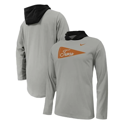 Youth Nike Texas Longhorns Sideline Performance Long Sleeve Hoodie T-Shirt