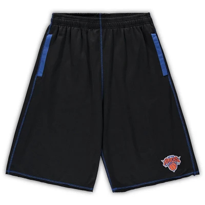 /Blue New York Knicks Big  Tall Contrast Stitch Knit Shorts