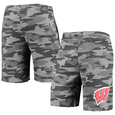 Concepts Sport /Gray Wisconsin Badgers Camo Backup Terry Jam Lounge Shorts