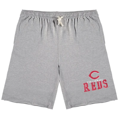 Heathered Gray Cincinnati Reds Big  Tall French Terry Shorts