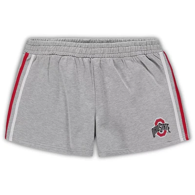 Heathered Gray Ohio State Buckeyes Plus 2 Stripes Shorts