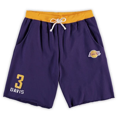 Majestic Anthony Davis Los Angeles Lakers Big  Tall French Terry Name Number Shorts