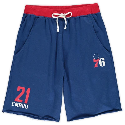 Majestic Joel Embiid Philadelphia 76ers Big  Tall French Terry Name  Number Shorts                                              