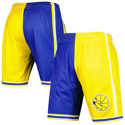 Mitchell  Ness /Gold Golden State Warriors Hardwood Classics 1995 Split Swingman Shorts