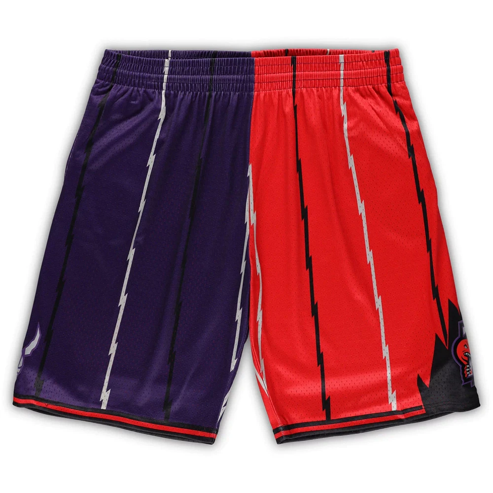 Mitchell  Ness /Red Toronto Raptors Big Tall Hardwood Classics Split Swingman Shorts