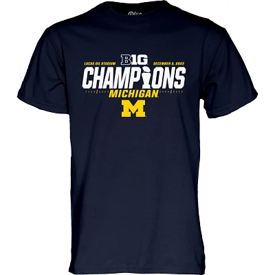 84 Michigan Wolverines 2023 Big Ten Football Conference Champions Locker Room T-Shirt                                           