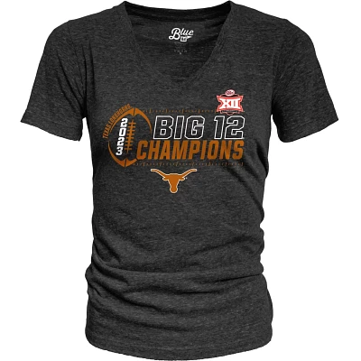 84 Texas Longhorns 2023 Big 12 Football Conference Champions Locker Room Tri-Blend V-Neck T-Shirt                               