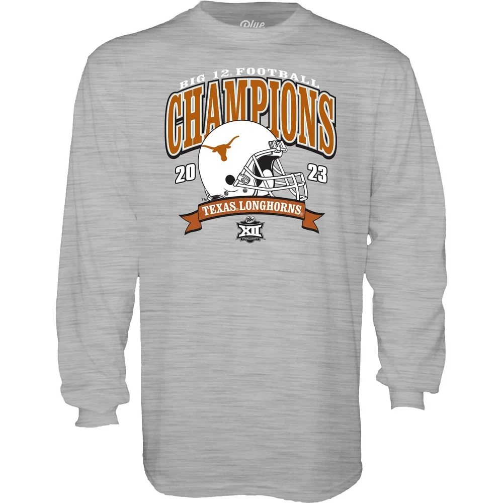 Men's Blue 84 Gray Texas Longhorns 2023 Big 12 Football Conference Champions Long Sleeve T-Shirt