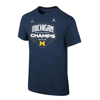 Youth Jordan Brand Michigan Wolverines College Football Playoff 2023 National Champions Celebration T-Shirt                     