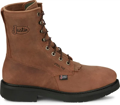 Justin Originals Men's 8 in Livestock Steel Toe Lace-Up Work Boots                                                              