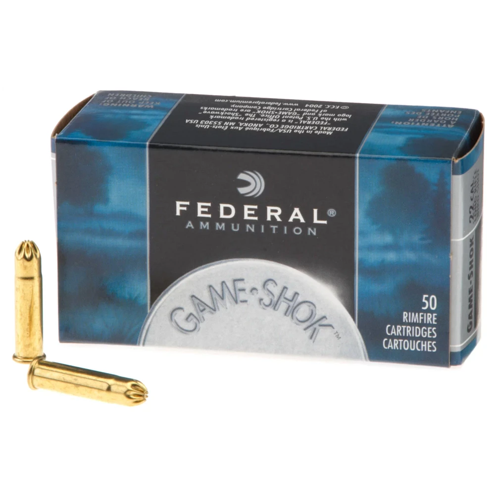 Federal Game-Shok No. 12 Lead Bird Shot .22 LR 25-Grain Rimfire Ammunition - 50 Rounds                                          