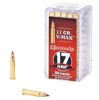 Hornady V-MAX .17 HMR 17-Grain Rimfire Ammunition - 50 Rounds                                                                   