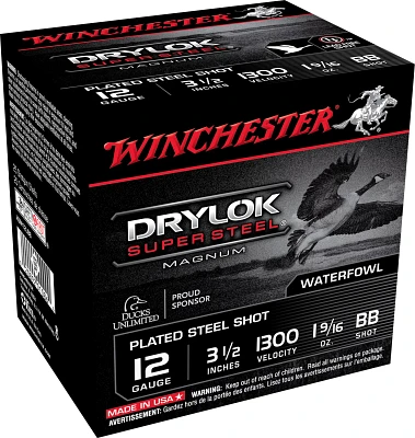 Winchester Super-X Drylok Super Steel Waterfowl Load 12 Gauge Shotshells                                                        