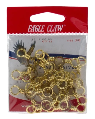 Eagle Claw 3-Way Swivels 12-Pack