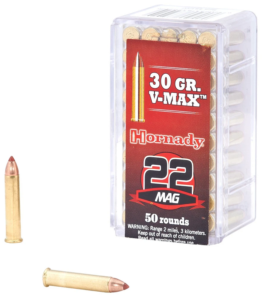 Hornady V-MAX™ .22 WMR 30-Grain Rimfire Rifle Ammunition - 50 Rounds                                                          