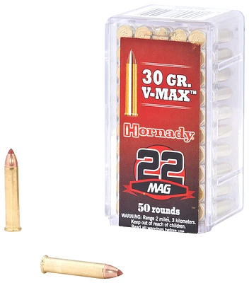 Hornady V-MAX™ .22 WMR 30-Grain Rimfire Rifle Ammunition - 50 Rounds                                                          