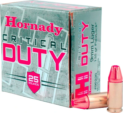 Hornady 9mm 135-Grain FlexLock Critical DUTY Handgun Ammunition - 25 Rounds                                                     