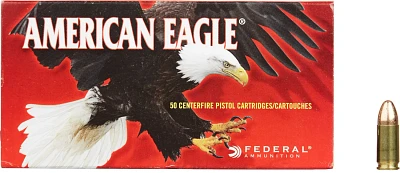 American Eagle 9mm Luger 124-Grain Centerfire Handgun Ammunition - 50 Rounds                                                    