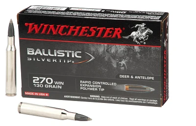 Winchester Supreme Ballistic Silvertip .270 Winchester 130-Grain Rifle Ammunition                                               