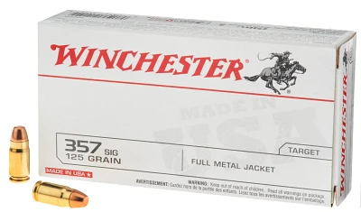 Winchester .357 Sig 125-Grain Centerfire Handgun Ammunition - 50 Rounds                                                         