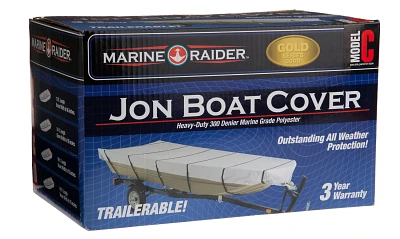 Marine Raider Model C 300-Denier Boat Cover Fits 16' Jon Boats                                                                  