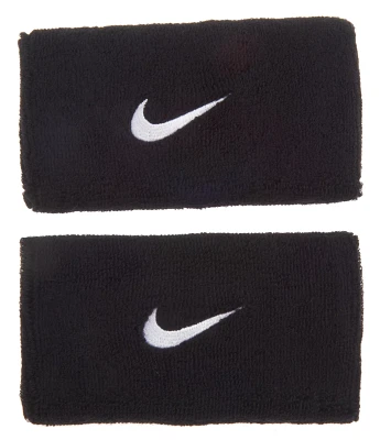 Nike Adults' Swoosh Double-Wide Wristbands                                                                                      