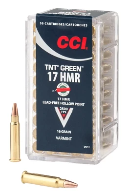 CCI® TNT Green .17 HMR 16-Grain Hollow-Point Rimfire Rifle Ammunition                                                          