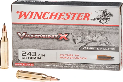 Winchester Varmint X .243 Winchester 58-Grain Centerfire Rifle Ammunition                                                       