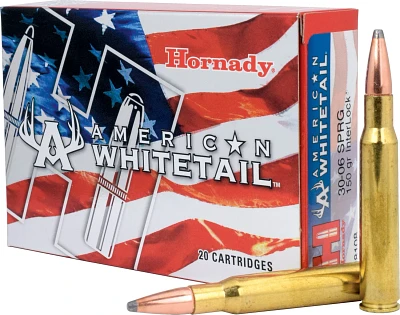 Hornady InterLock SP American Whitetail .30-06 Springfield 150-Grain Centerfire Rife Ammunition - 20 Rounds                     