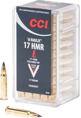 CCI V-MAX .17 HMR 17-Grain Rifle Ammunition - 50 Rounds                                                                         