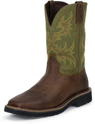 Justin Men's Waxy Cowhide EH Western Wellington Work Boots                                                                      