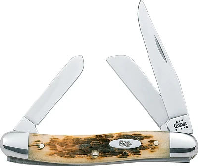 Case® Cutlery Amber Bone Medium Stockman Folding Knife                                                                         