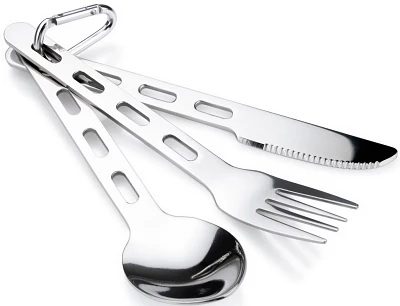 GSI Outdoors Glacier Stainless Steel 3-Piece Ring Cutlery                                                                       