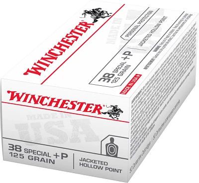 Winchester USA JHP .38 Special +P 125-Grain Handgun Ammunition                                                                  