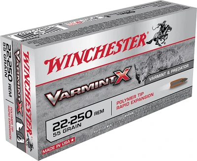 Winchester Varmint X .22-250 Remington 55-Grain Centerfire Rifle Ammunition - 20 Rounds                                         