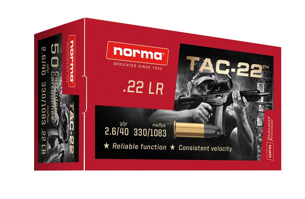 Norma USA TAC-22 .22LR Rimfire Ammunition - 50 Rounds                                                                           