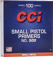 CCI 500 Small Pistol Primers 100-Pack                                                                                           