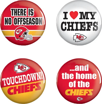 WinCraft Kansas City Chiefs Buttons 4-Pack                                                                                      