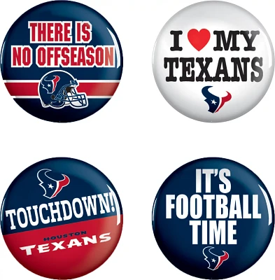 WinCraft Houston Texans Buttons 4-Pack                                                                                          