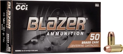 Blazer Brass Target Load FMJ .40 S&W Caliber 180-Grain Centerfire Handgun Ammunition                                            