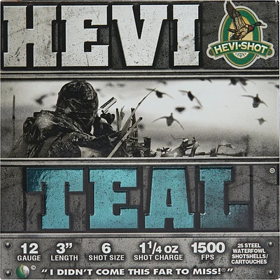 HEVI-Shot® HEVI-Teal 12 Gauge Shotshells - 25 Rounds                                                                           